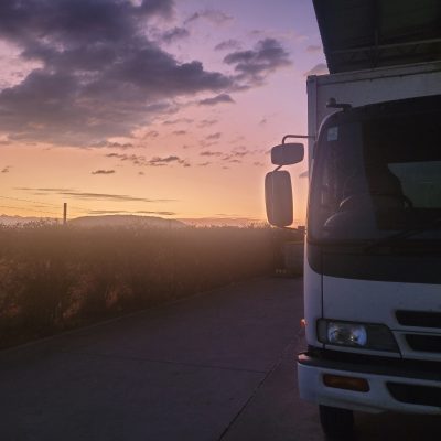Sunrise - front of vehicle
